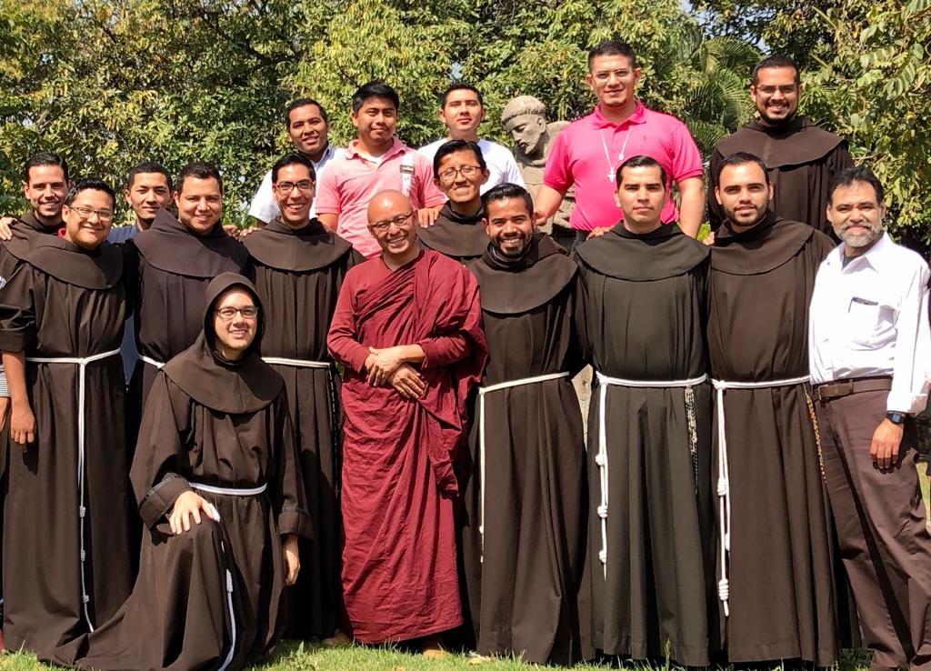 Buddhist monk with Franciscan priests - Interfaith dialogue at Paññābhūmi Monastery
