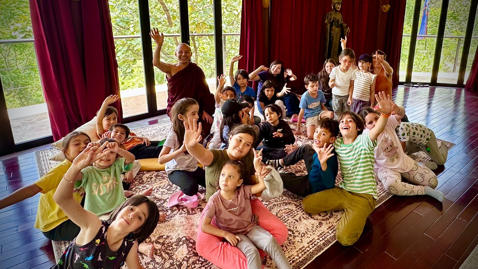 Bhante Rāhula teaching children - Buddhist education for youth at Paññābhūmi Monastery